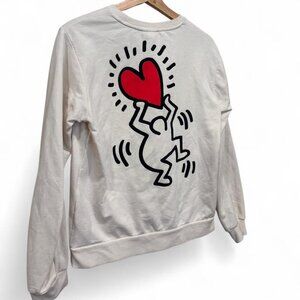 Keith Haring Love Graphic Crewneck White Small Unisex